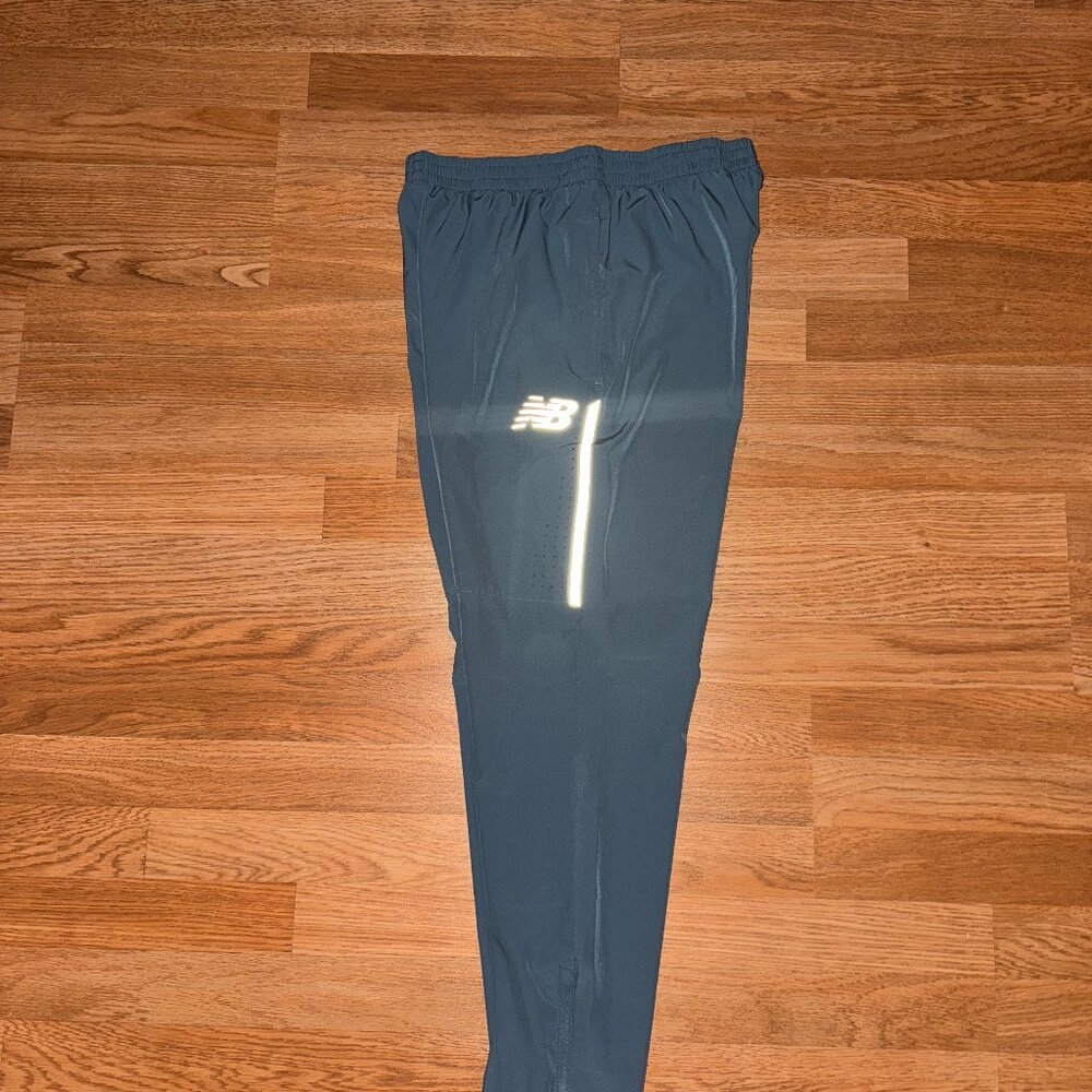 New Balance Windbreaker Track Pants Size L (REFLECTIVE) Blue Vintage